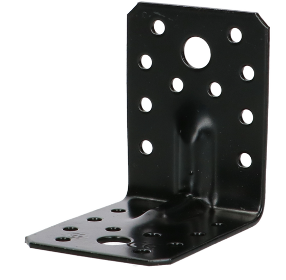 Hoekanker met ril 60 x 90 x 90 mm 2,5 mm zwart voor stevige verankering in beton en ondergrond
