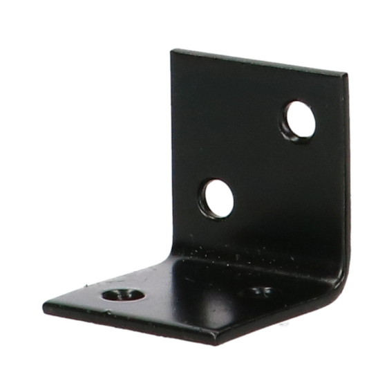 Versterkingshoek - multigaten 30 x 30 x 30 mm 2 mm zwart voor versteviging en verbinding van houtconstructies