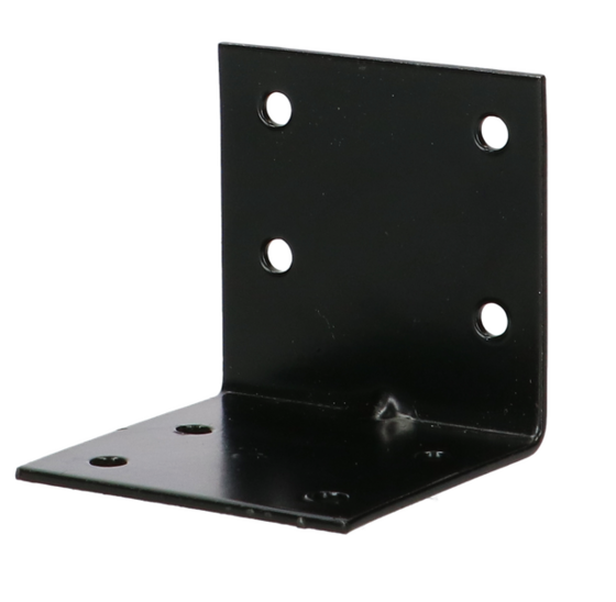 Hoekbeugel 60x60x60 mm met multigaten - 2 mm staal zwart gecoat