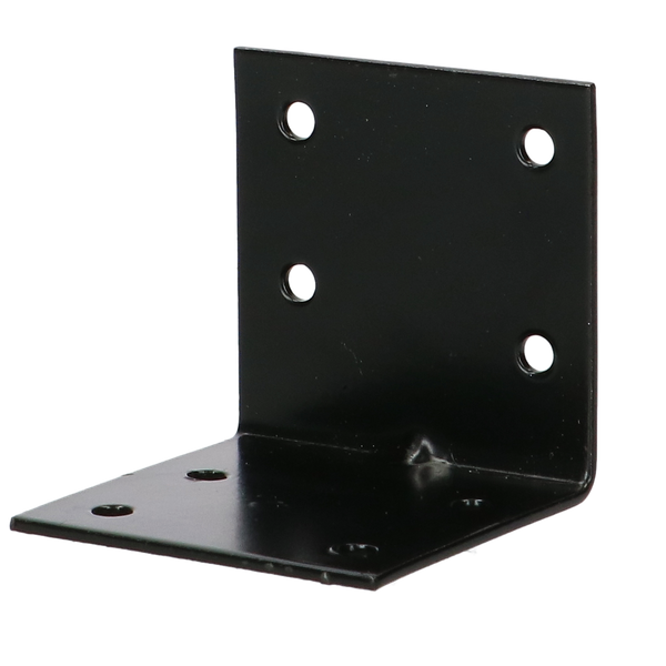 Hoekbeugel 60x60x60 mm met multigaten - 2 mm staal zwart gecoat