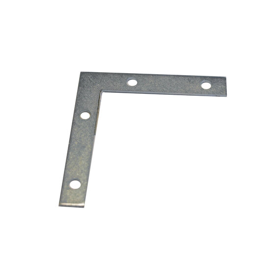 Verzinkte platte winkelhaak 90° 75x75 mm, 1,3 mm dikte