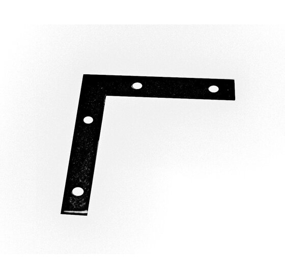 Platte winkelhaak 90° 18 x 100 x 100 mm 1,5 mm zwart voor versteviging en verbinding van houtconstructies