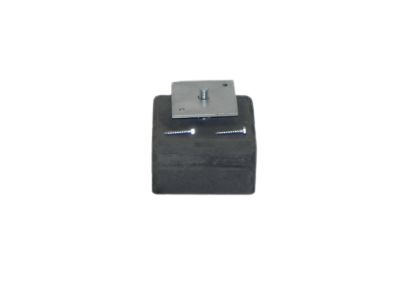 Betonpoer laag 195x195x120mm met facetrand en montageplaat