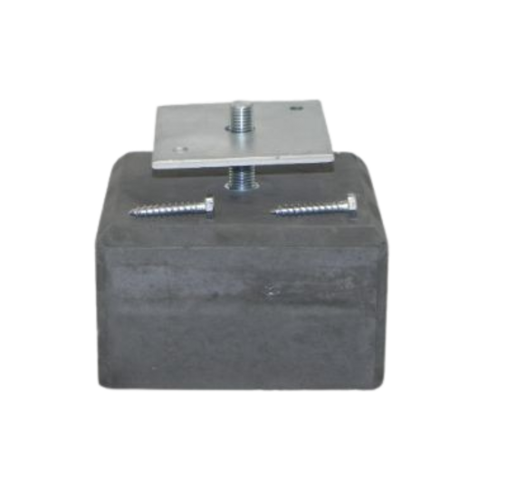 Betonpoer laag 195x195x120mm met facetrand en montageplaat