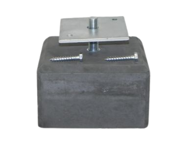 Betonpoer laag 195x195x120mm met facetrand en montageplaat