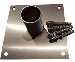 Inox voetplaat 190x190 mm