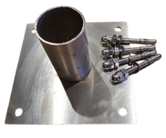 Inox voetplaat 160x160 mm