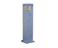 Hardstenen sokkellamp 68 cm blauw met piramidekap en LED verlichting