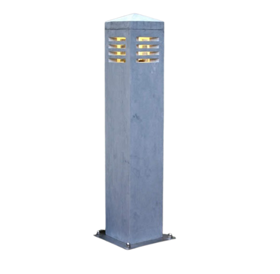 Hardstenen sokkellamp 68 cm blauw met piramidekap en LED verlichting