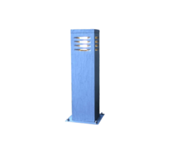 Buitenlamp blauwe hardsteen 50 cm met plat kapje en LED fitting