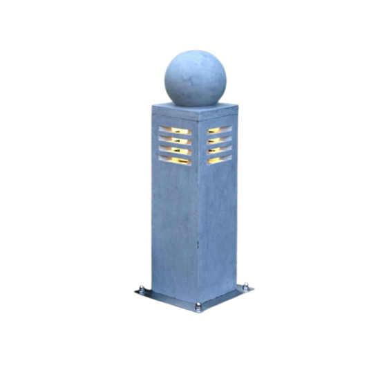 Hardstenen sokkellamp 51 cm met bol, blauw gezoet
