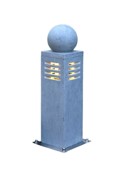 Hardstenen sokkellamp 51 cm met bol, blauw gezoet