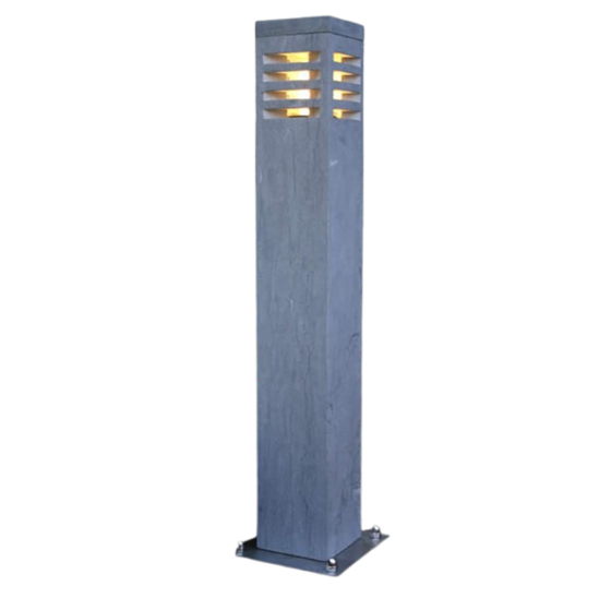 Hardstenen tuinverlichting 65 cm hoog, blauw gezoet 10x10 cm