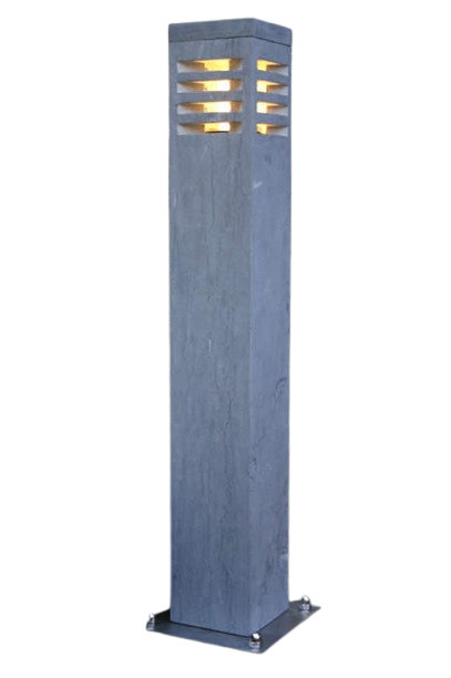 Hardstenen tuinverlichting 65 cm hoog, blauw gezoet 10x10 cm
