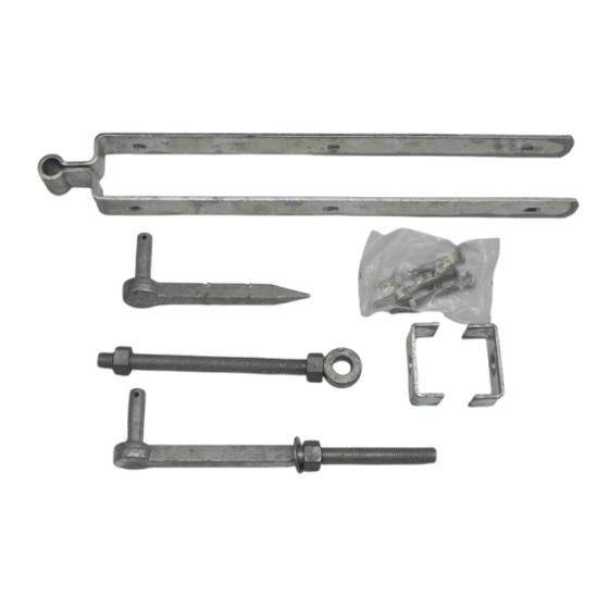 Set voor Engelse poort met inslagduim 600 x 72 mm 6 mm vuurverzinkt voor montage van hengen en stabiele scharnierpunten