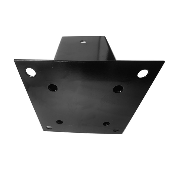 Paalhouder met plaat 91 x 91 x 150 mm zwart voor stevige verankering van houten palen
