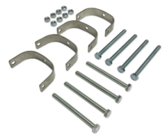 Montageset bamboe schutting RVS voor stokken 6-8 cm