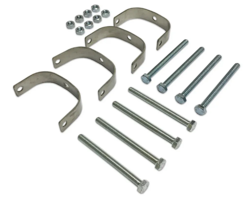 Montageset bamboe schutting RVS voor stokken 6-8 cm