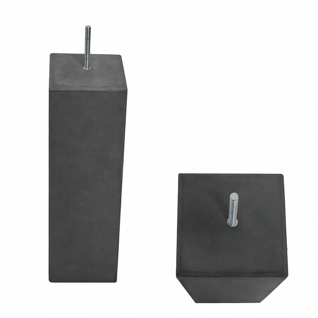 Betonpoer antracietgrijs 58 cm hoog, 220x220/200x200 mm met facetrand