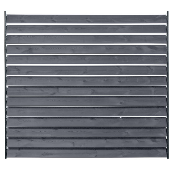 Heebra SET Antraciete Flex Fence 165 cm Draaibare Lamellen voor in de tuin compleet met antraciet planken