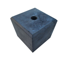 Betonpoer 22x22x20 cm met gat - fundering voor schutting en overkapping
