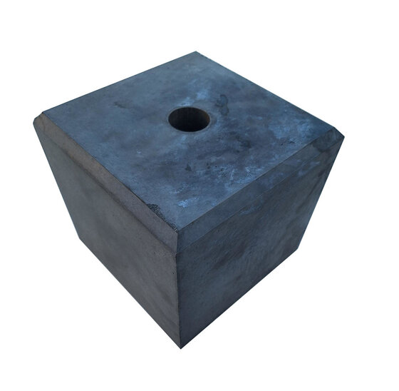 Betonpoer 22x22x20 cm met gat - fundering voor schutting en overkapping