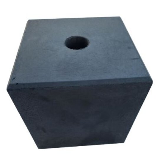 Betonpoer 200x200mm met gat - laag betonblok voor fundering