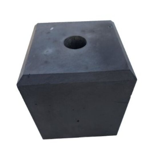 Betonpoer 170x170mm antraciet met gat Ø40mm, hoogte 200mm (13kg)