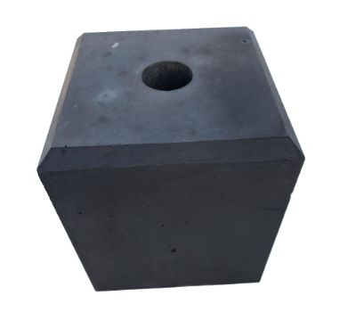 Betonpoer 170x170mm antraciet met gat Ø40mm, hoogte 200mm (13kg)