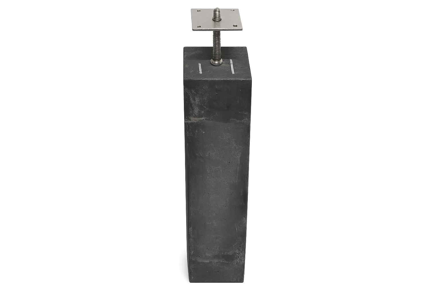 Betonpoer 58 cm hoog 14x14 cm zonder facetrand inclusief stelvoet
