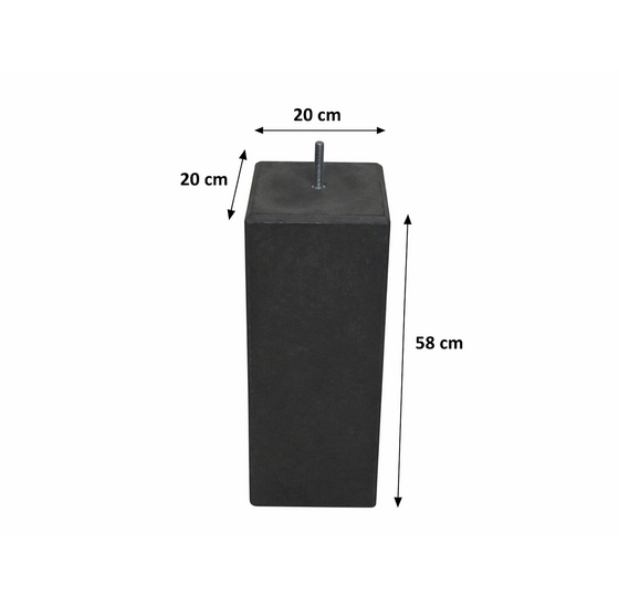 Betonpoer 20x20x58 cm met facetrand voor veranda en overkapping