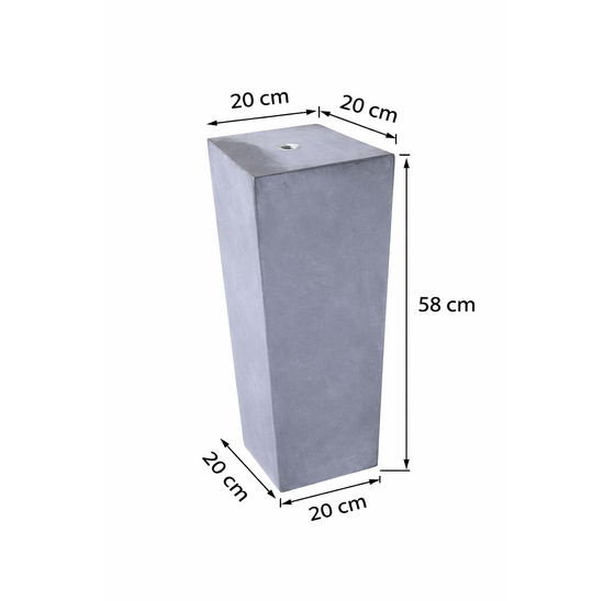 Betonpoer 200x200x580mm met schroefhuls, zonder facetrand