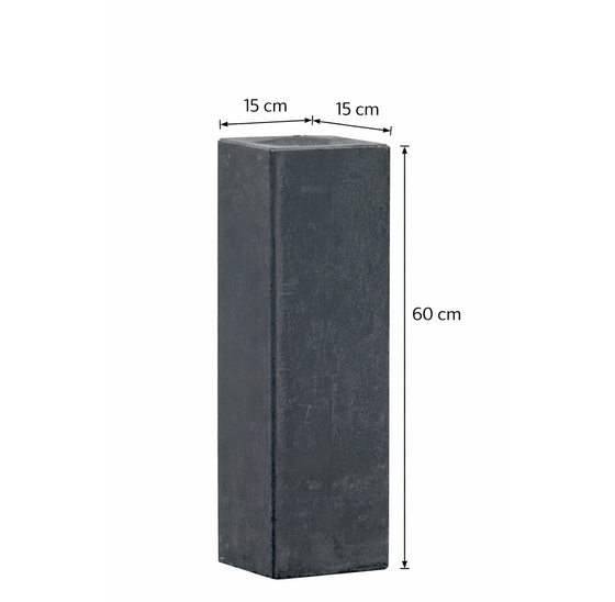 Betonpoer 15x15x60 cm met M16 huls antraciet oud-hollands