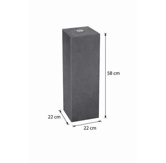 Betonpoer 220x220x580mm met facetrand en M20 schroefhuls (24 stuks)