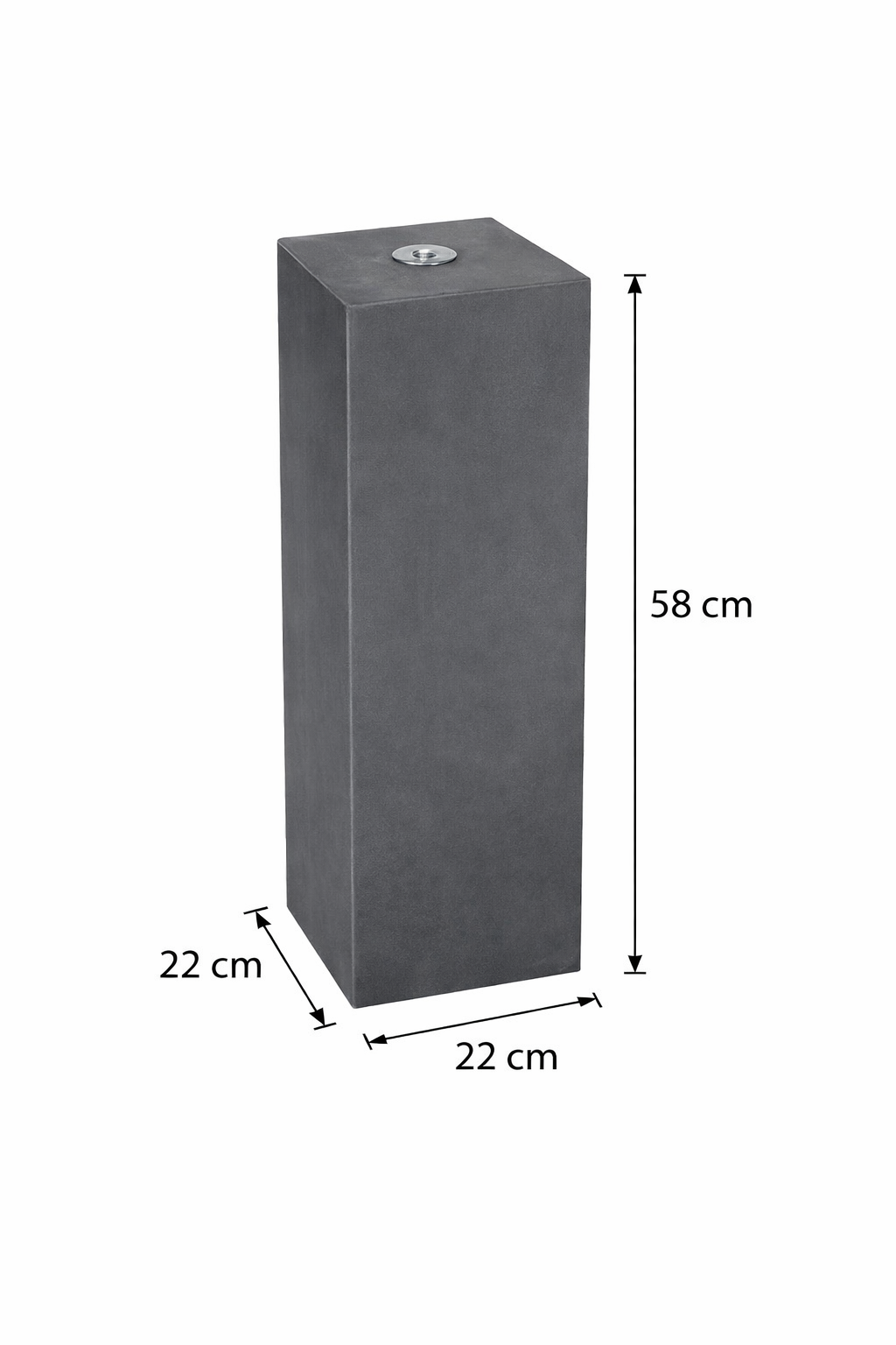 Betonpoer 220x220x580mm met facetrand en M20 schroefhuls (24 stuks)