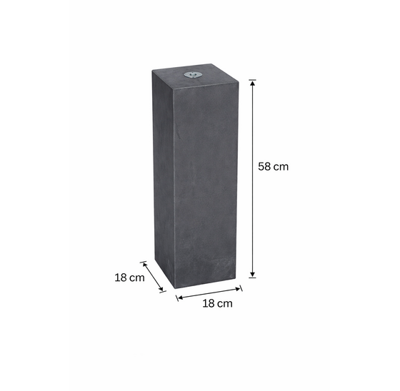 Betonpoer 180x180x580mm met facetrand en M20 schroefhuls - 40 stuks