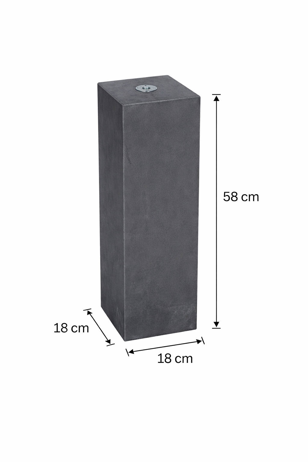 Betonpoer 180x180x580mm met facetrand en M20 schroefhuls - 40 stuks
