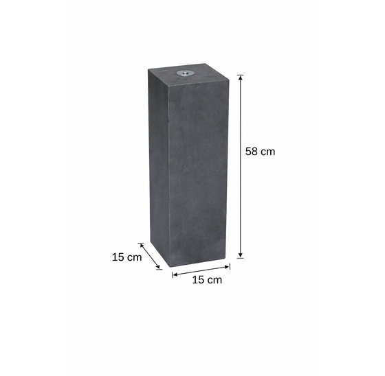 Betonpoer 15x15x58cm met facetrand en M20 schroefhuls - 44 stuks