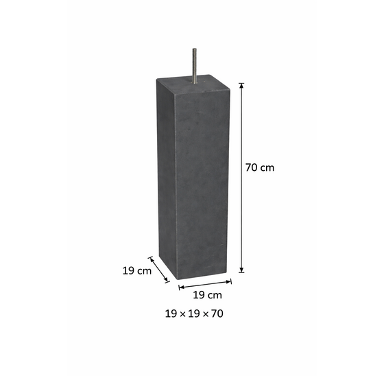 Betonpoer 70 cm hoog met facetrand 19x19 cm (zonder plaatje)
