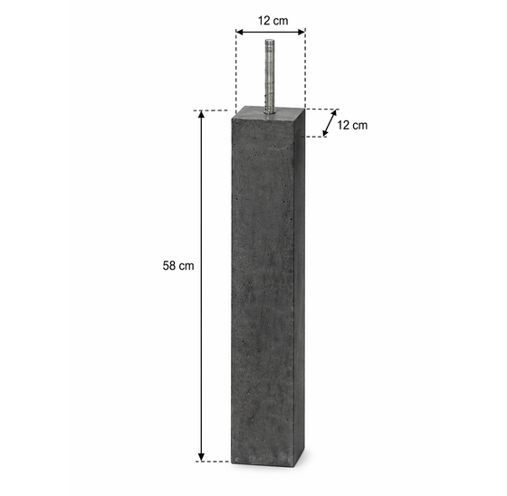 Betonpoer zonder facetrand 120x120mm (excl. plaatje)