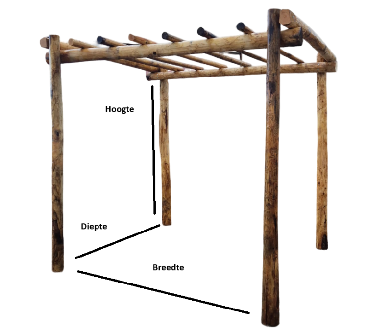 Kastanjehout pergola 230x300 cm - duurzame tuinoverkapping