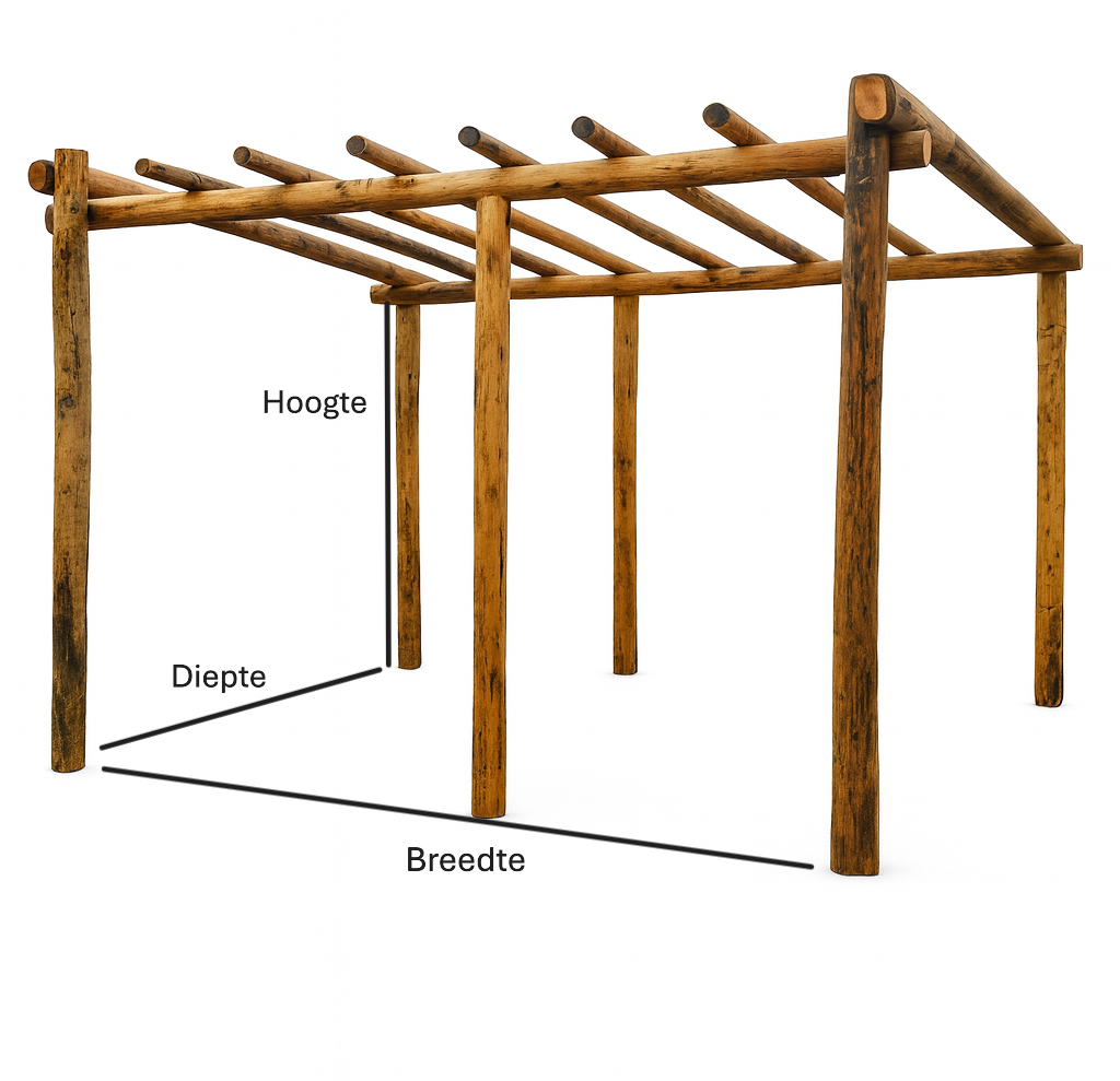 Kastanjehout pergola 300x500 cm - duurzaamheidsklasse 2