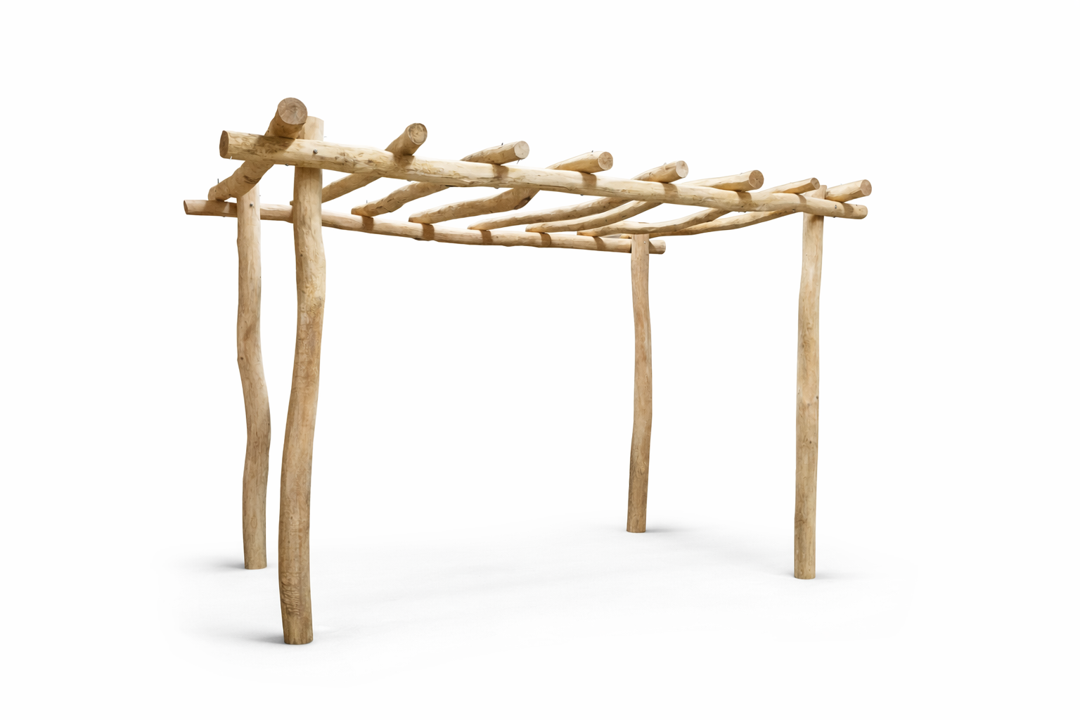 Robinia pergola 200x300 cm geschuurd met montagemateriaal