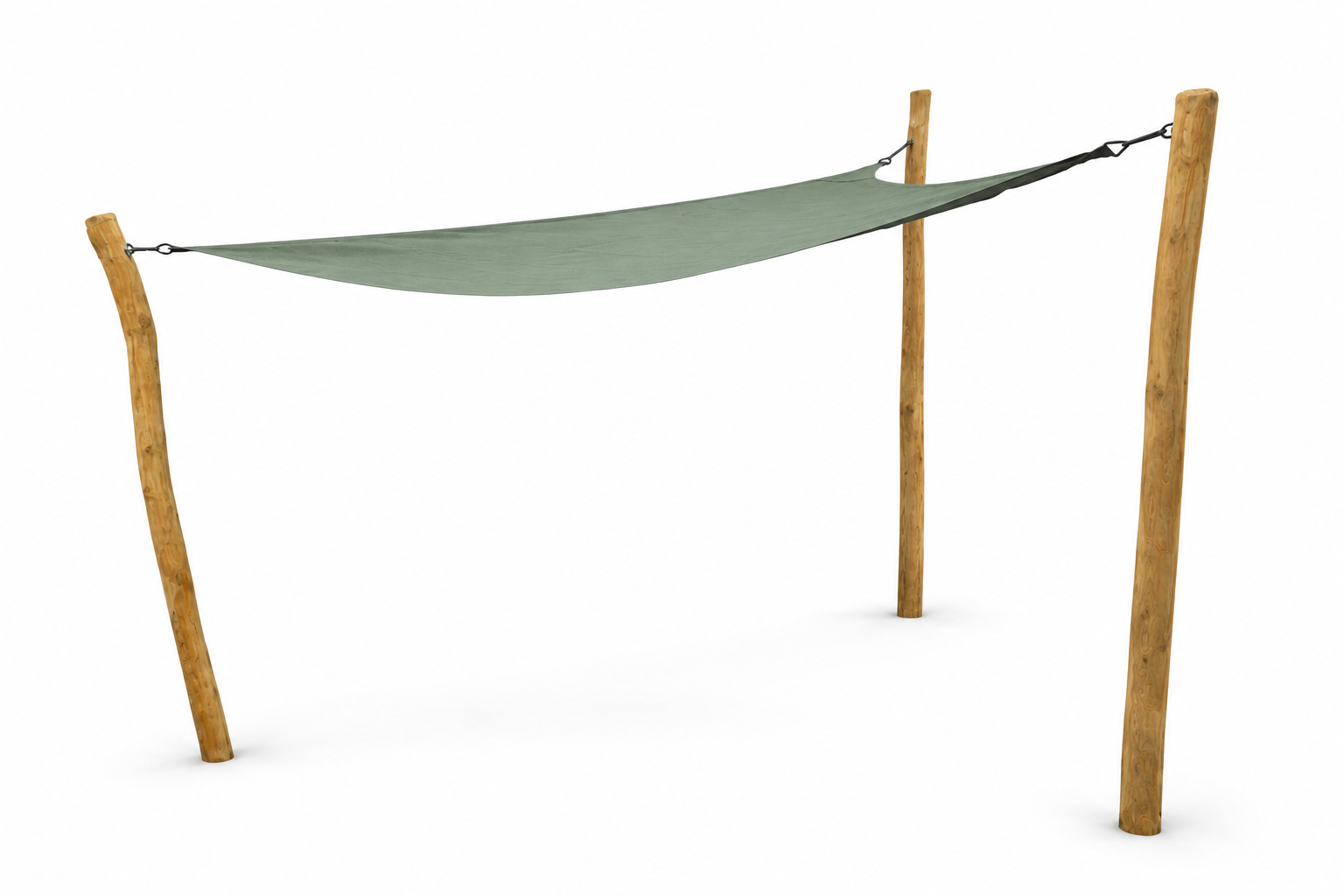 Driehoekige pergola robinia 360x360 cm met olive schaduwdoek