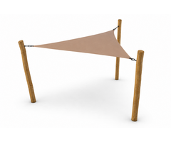 Driehoekige pergola robinia 500x500x500 cm met schaduwdoek sand