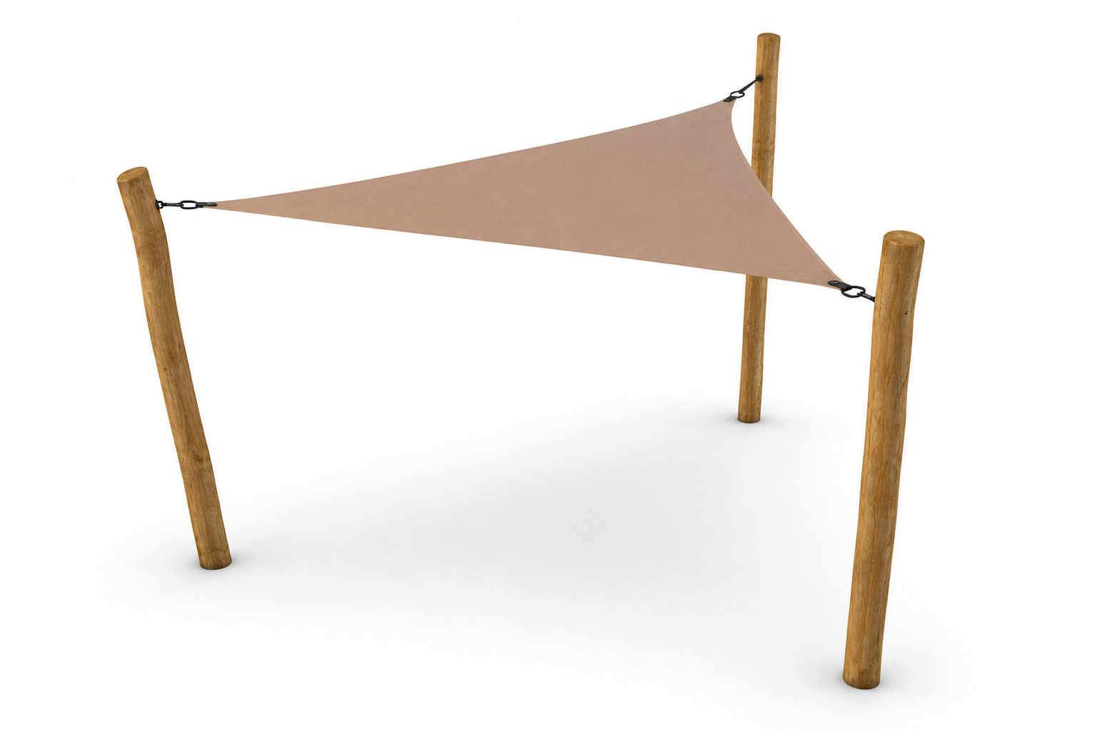 Driehoekige pergola robinia 500x500x500 cm met schaduwdoek sand