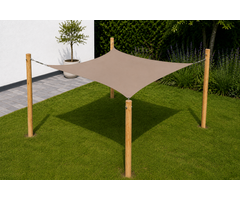 Pergola robinia rechthoek 400x300 cm met schaduwdoek zand
