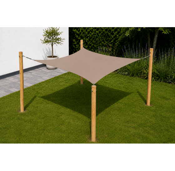 Pergola robinia rechthoek 400x300 cm met schaduwdoek zand