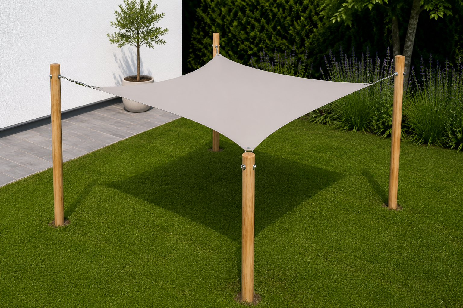 Pergola robiniahout 400x300 cm met schaduwdoek olive rechthoekig