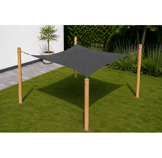 Robinia pergola rechthoek 500x300 cm met antraciet schaduwdoek